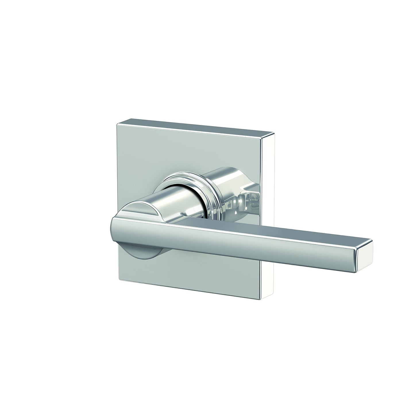 Schlage F10 LAT 625 COL Latitude Lever with Collins Trim Hall & Closet Passage Door Lock, Bright Chrome