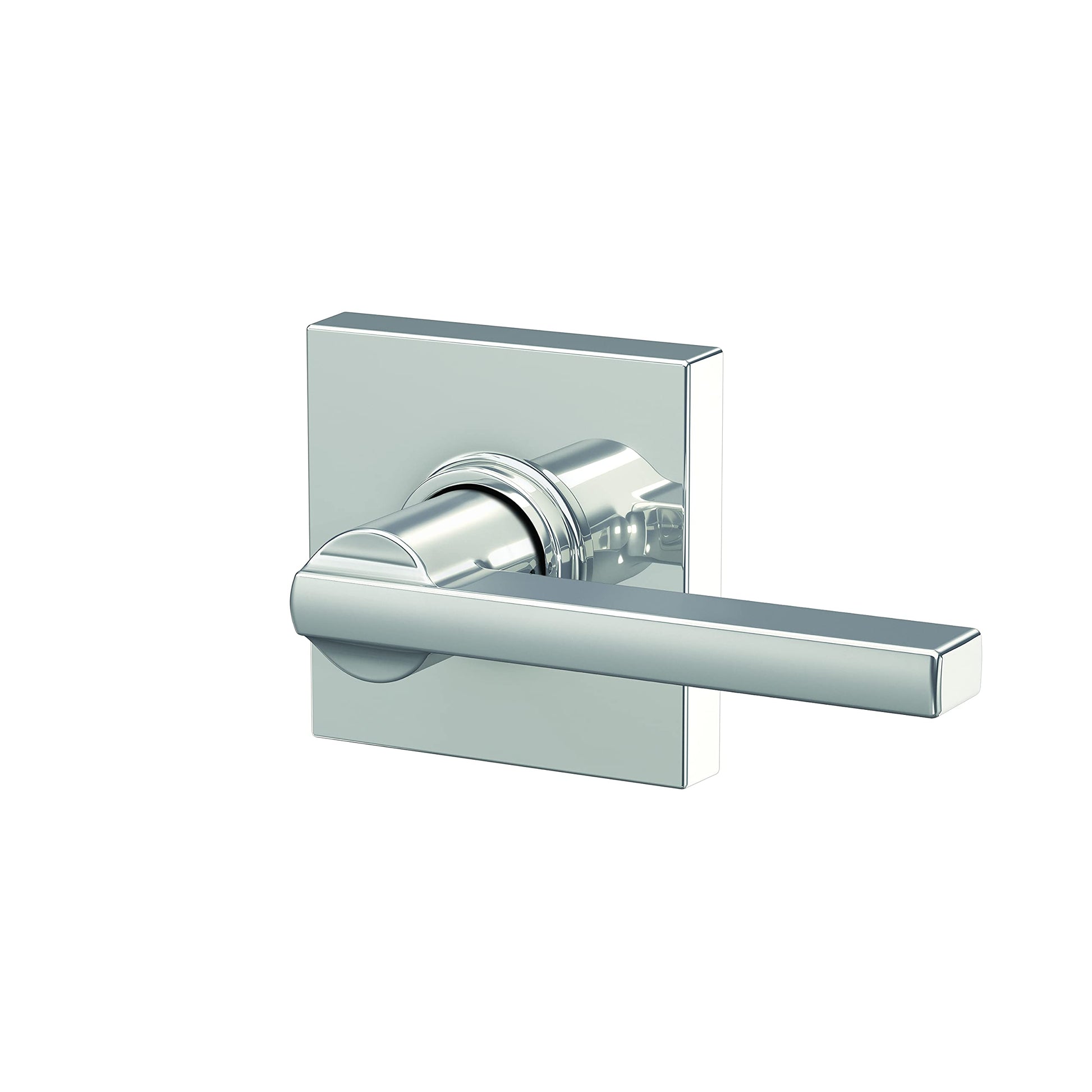 Schlage F10 LAT 625 COL Latitude Lever with Collins Trim Hall & Closet Passage Door Lock, Bright Chrome
