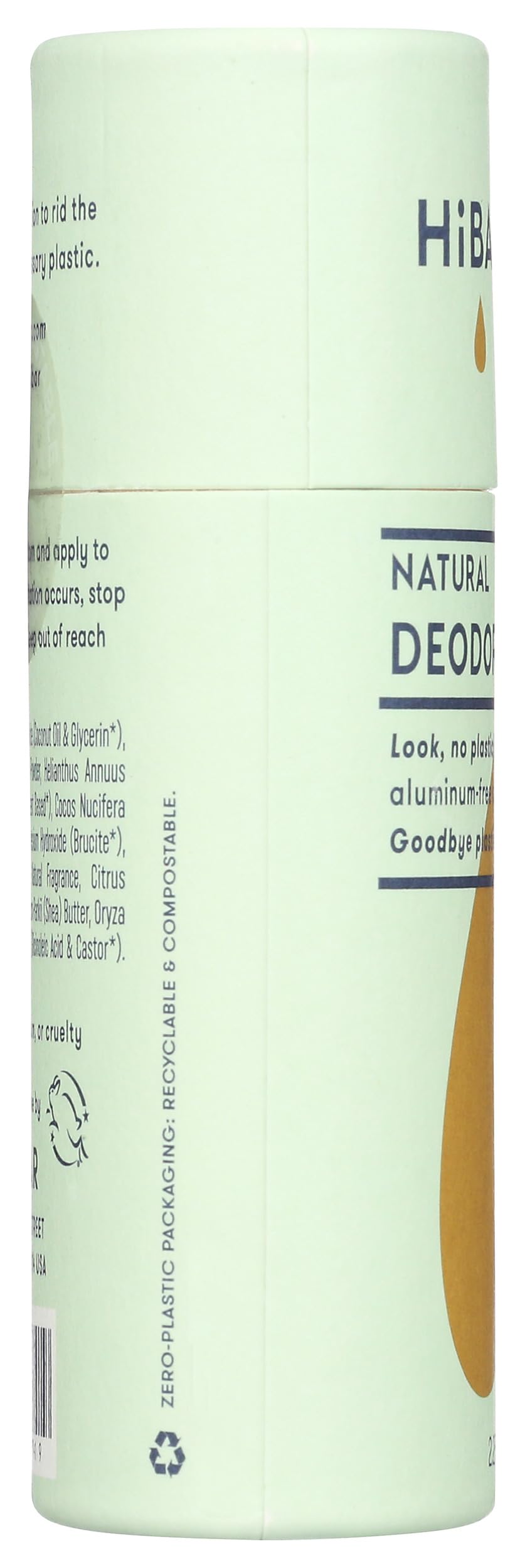 HiBAR Bergamot Cedar Deodorant, 2.25 OZ