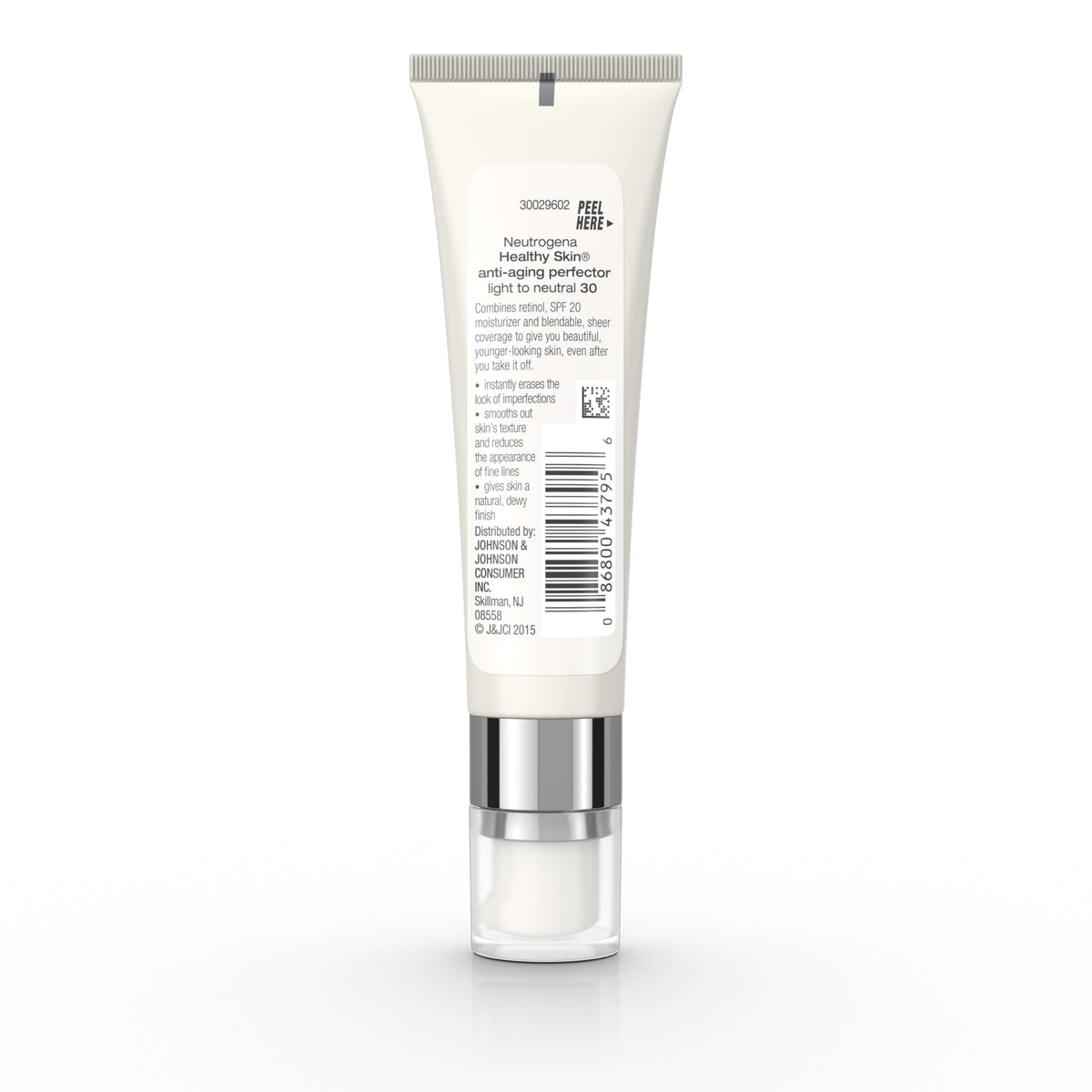 Neutrogena Retinol Treatment & Tinted Facial Moisturizer, Healthy Skin Anti-Aging Perfector, Broad Spectrum SPF 20 Sunscreen & Titanium Dioxide, Blendable Sheer Coverage, 30 Light to Neutral, 1 fl. Oz