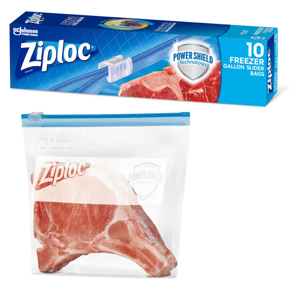 Ziploc Slider Freezer Bags - 1 gallons (10 Count (Pack of 8))