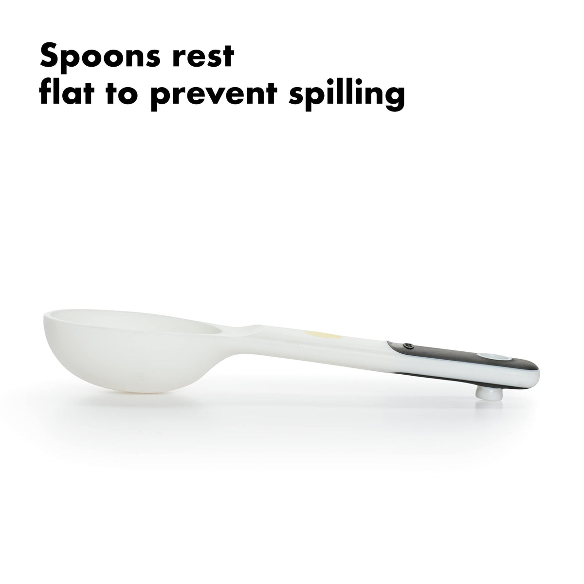OXO Good Grips 6-Piece Plastic Measuring Spoons with Scraper- White