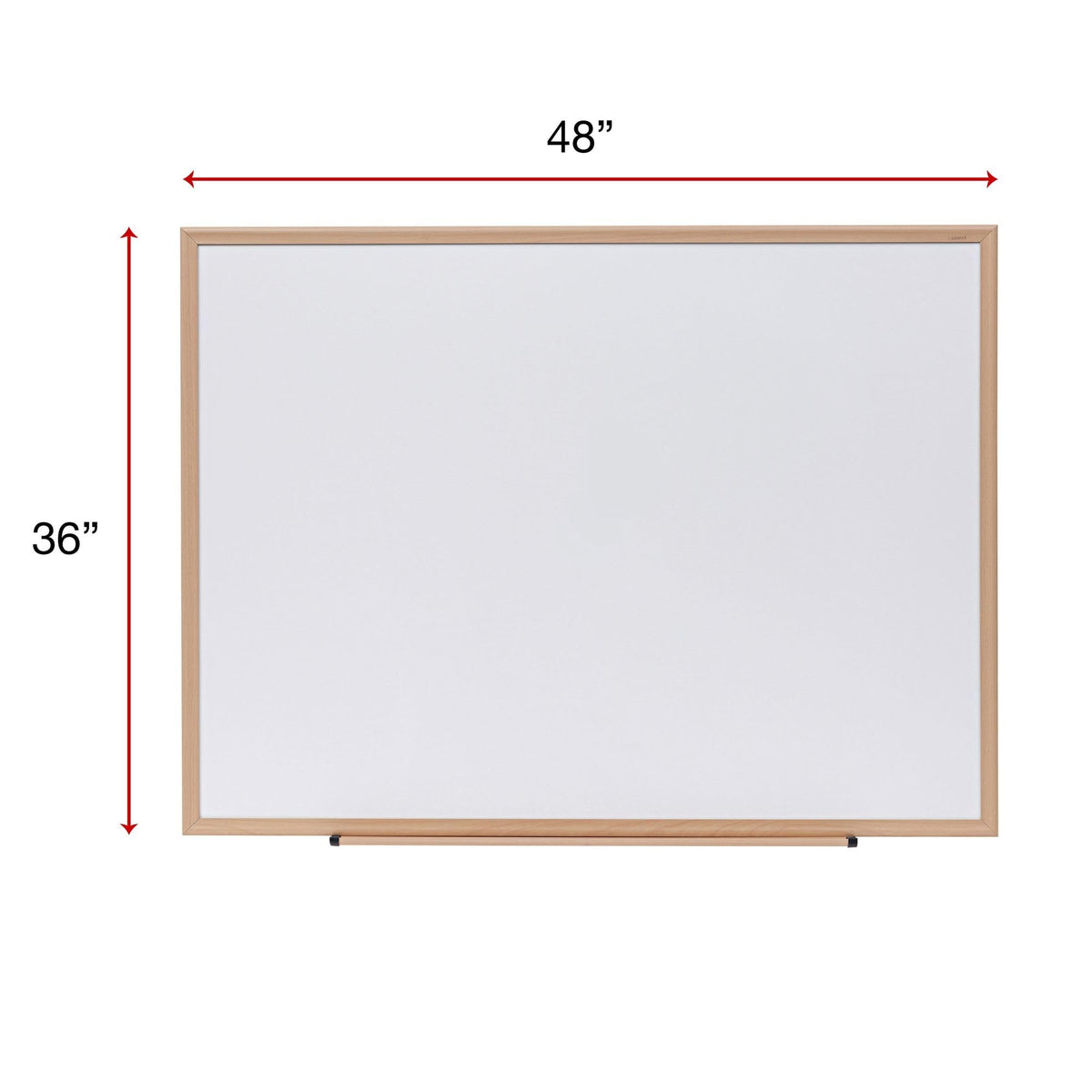 Universal UNV43618 48 in. x 36 in. Deluxe Melamine Dry Erase Board - Melamine White Surface, Oak Fiberboard Frame