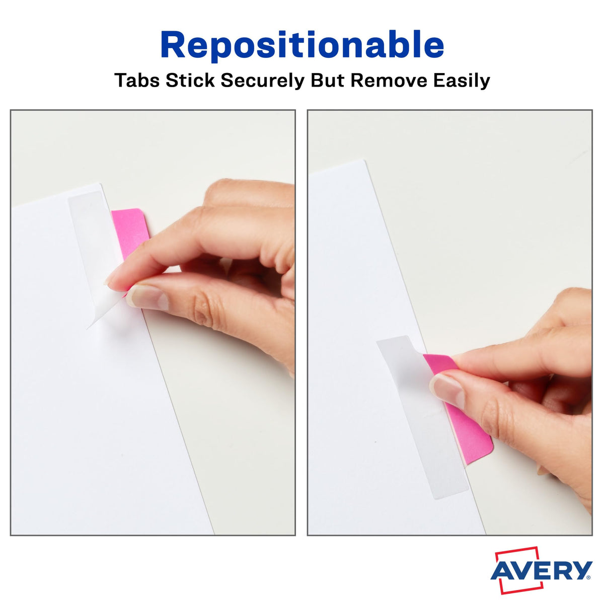 Avery Margin Ultra Tabs, 2.5" x 1", 2-Side Writable, Assorted Neon Colors, 48 Repositionable Page Tabs (74865)