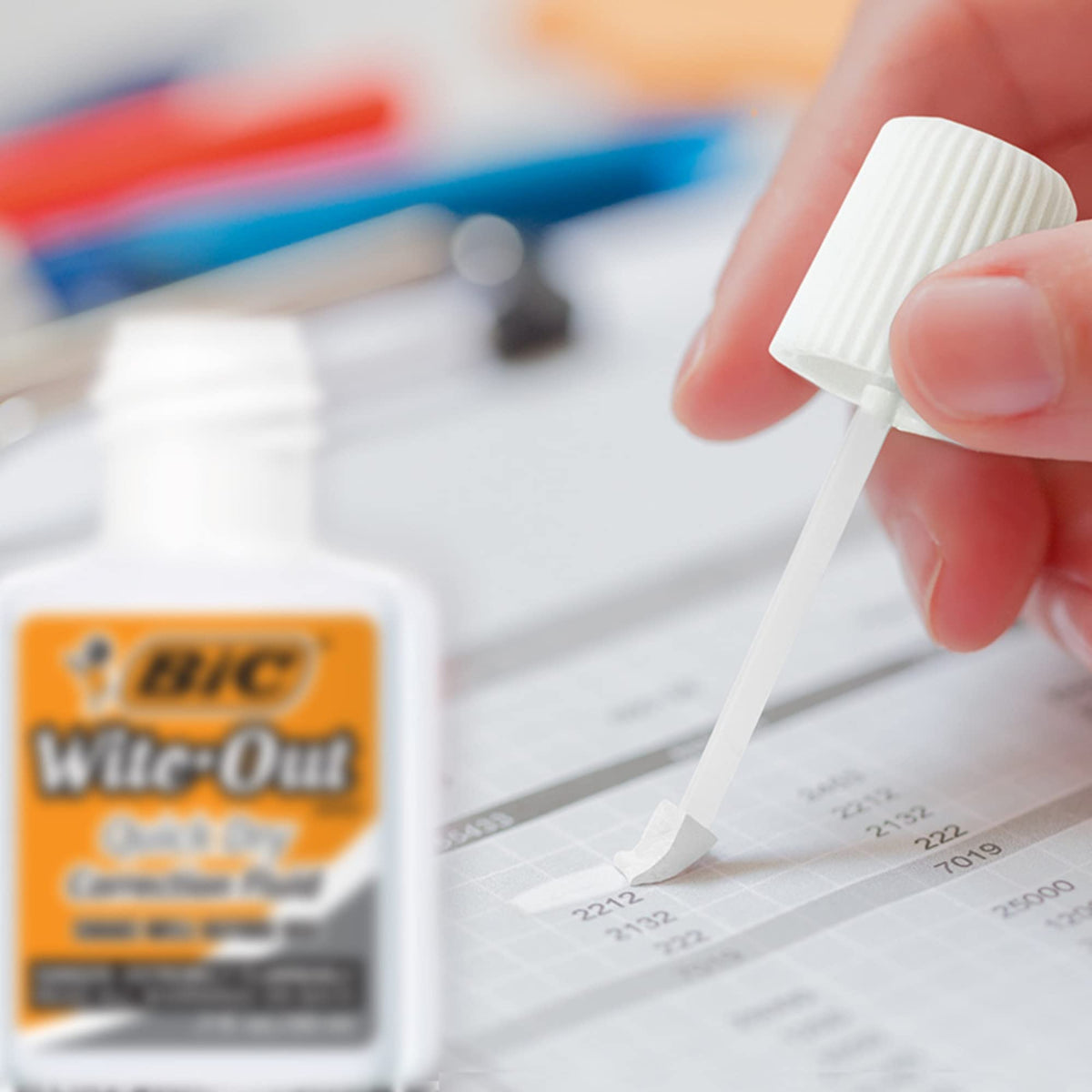 BIC Wite-Out Brand Quick Dry Correction Fluid, 20 ml, White, 12-Count