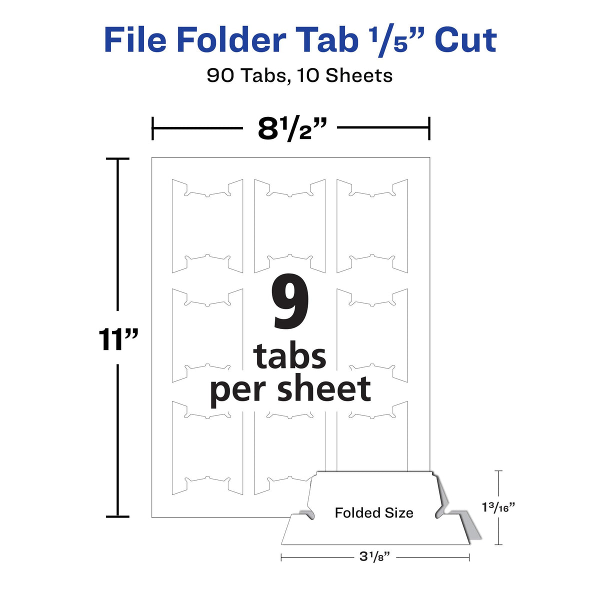 Avery Printable Hanging File Folder Tabs, 1/5 Cut, White, 90 Total (5567)