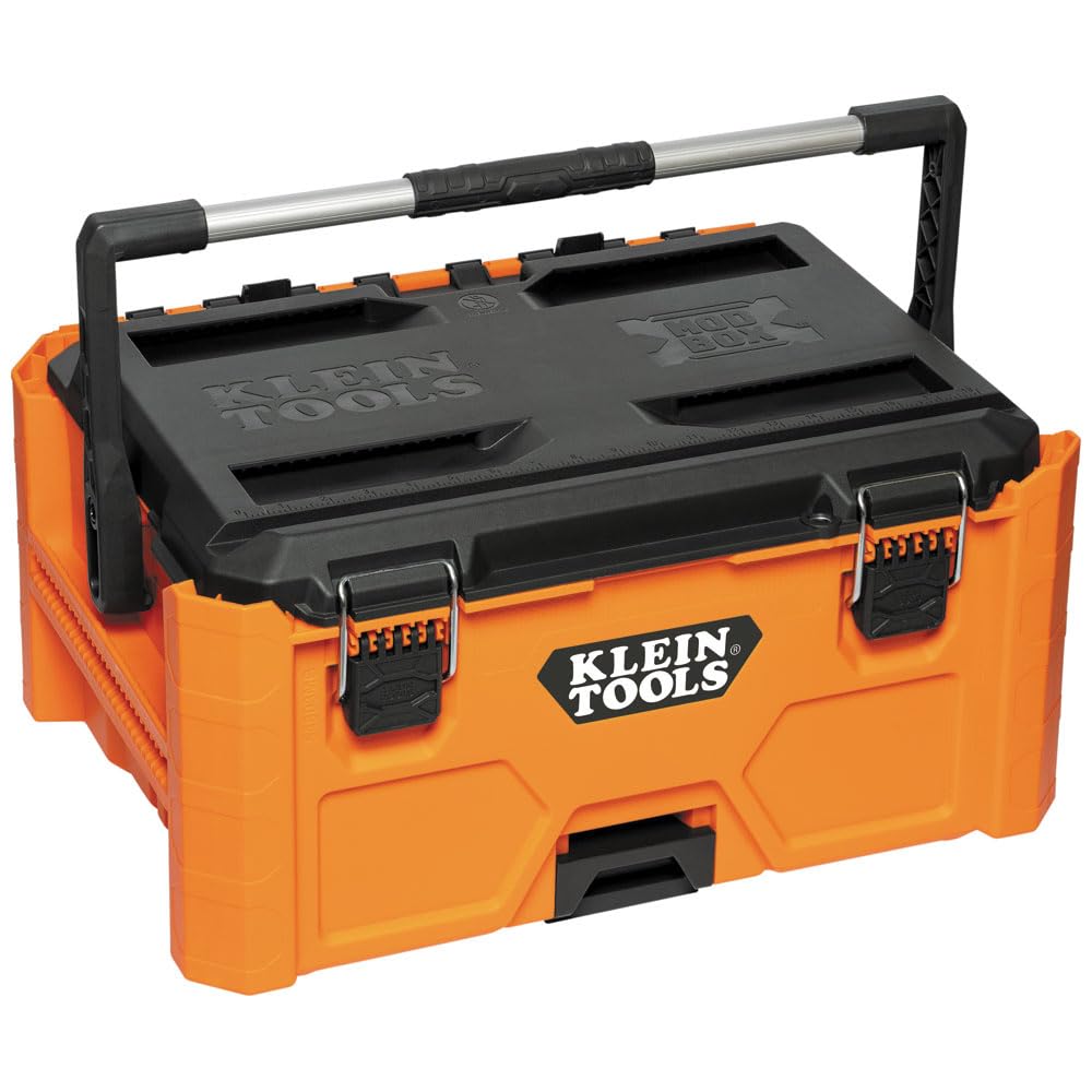 Klein Tools 54803MB MODbox Medium Deep Tool Box, Heavy Duty Organizer with Removable Tray, Water and Debris Resistant, Stackable Module
