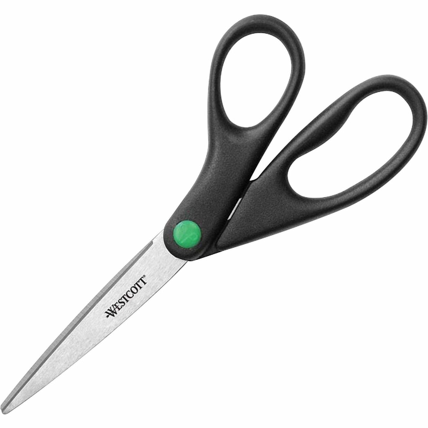 Wescott Kleenearth Recycled Stainless Steel Scissors, 8" Straight, Black (41418)