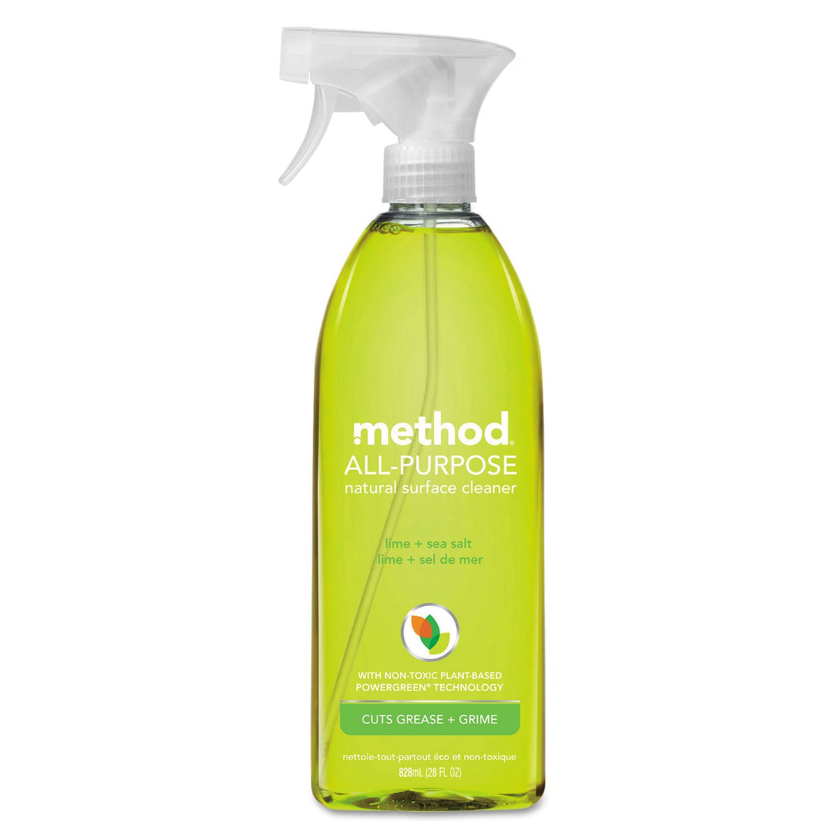 Method 01239 All Surface Cleaner, Lime & Sea Salt, 28 oz Bottle, 8/Carton
