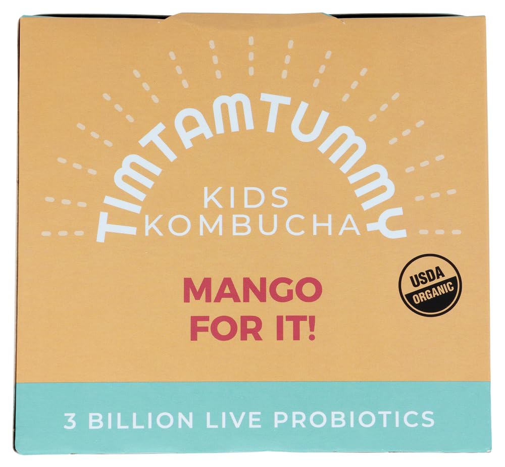 Tim Tam Tummy Organic Mango For It Kids Kombucha 4 Pack, 7.5 Fz