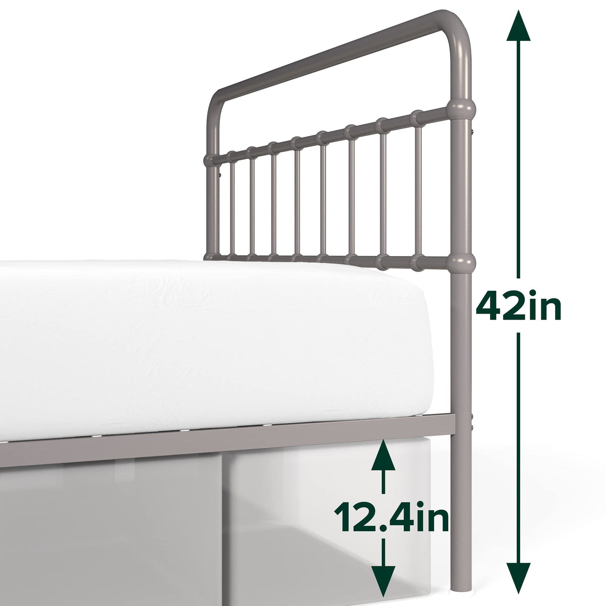 ZINUS Florence Metal Platform Bed Frame, Mattress Foundation, No Box Spring Needed, Easy Assembly, Grey, Twin
