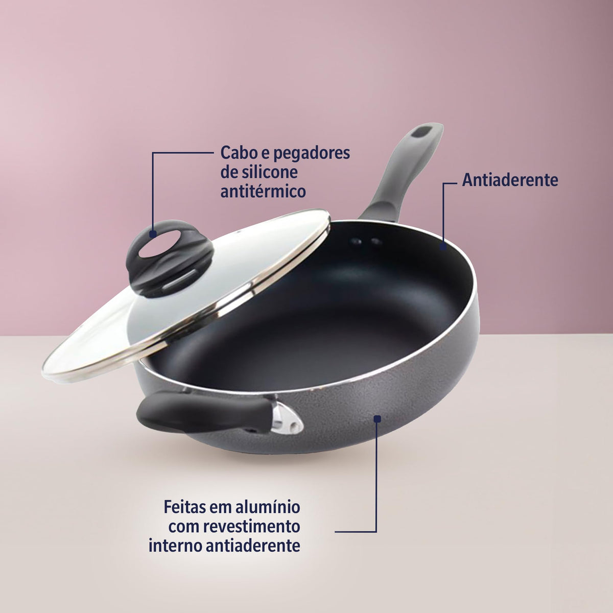 Oster Clairborne Saute Pan, 10.25-Inch, Black