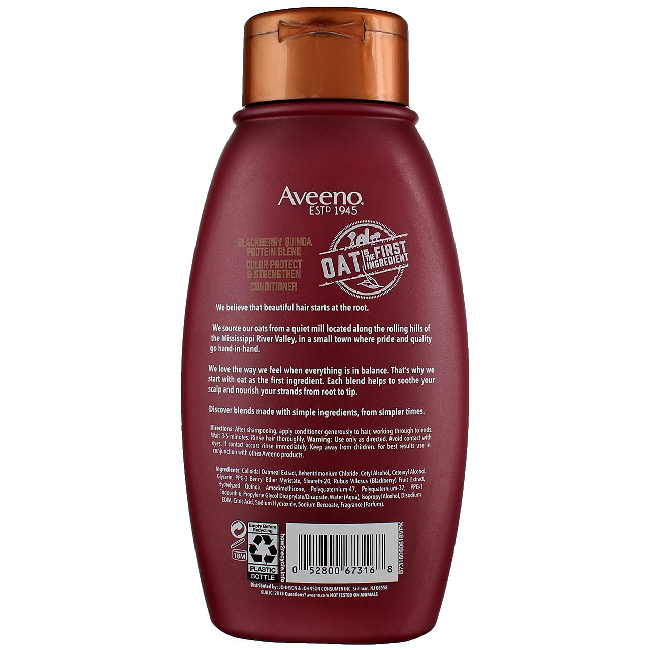 Aveeno Conditioner Blackberry Quinoa Protein Blend 12 Ounce (354ml) (3 Pack)