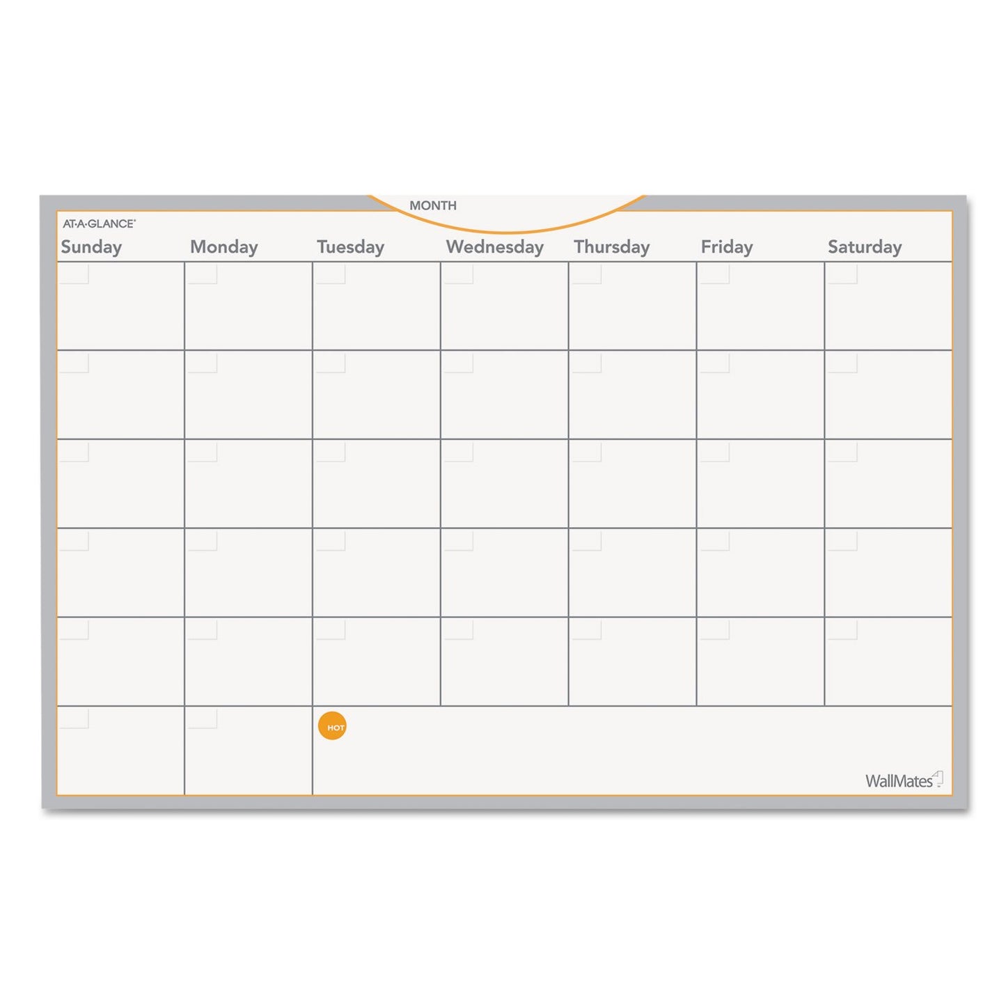 AT-A-GLANCE AW402028 WallMates Self-Adhesive Dry Erase Monthly Planning Surface, 18 x 12