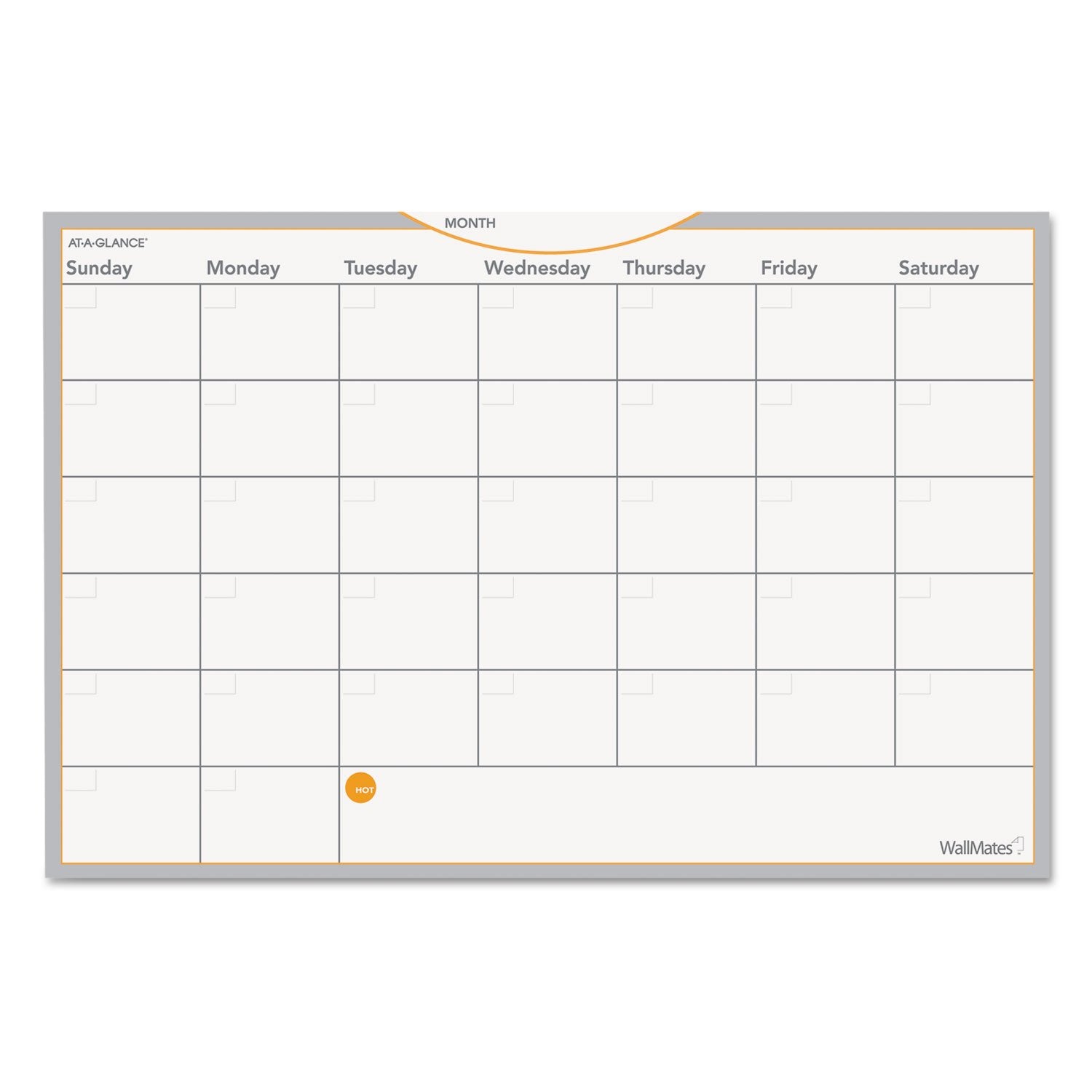 AT-A-GLANCE AW402028 WallMates Self-Adhesive Dry Erase Monthly Planning Surface, 18 x 12
