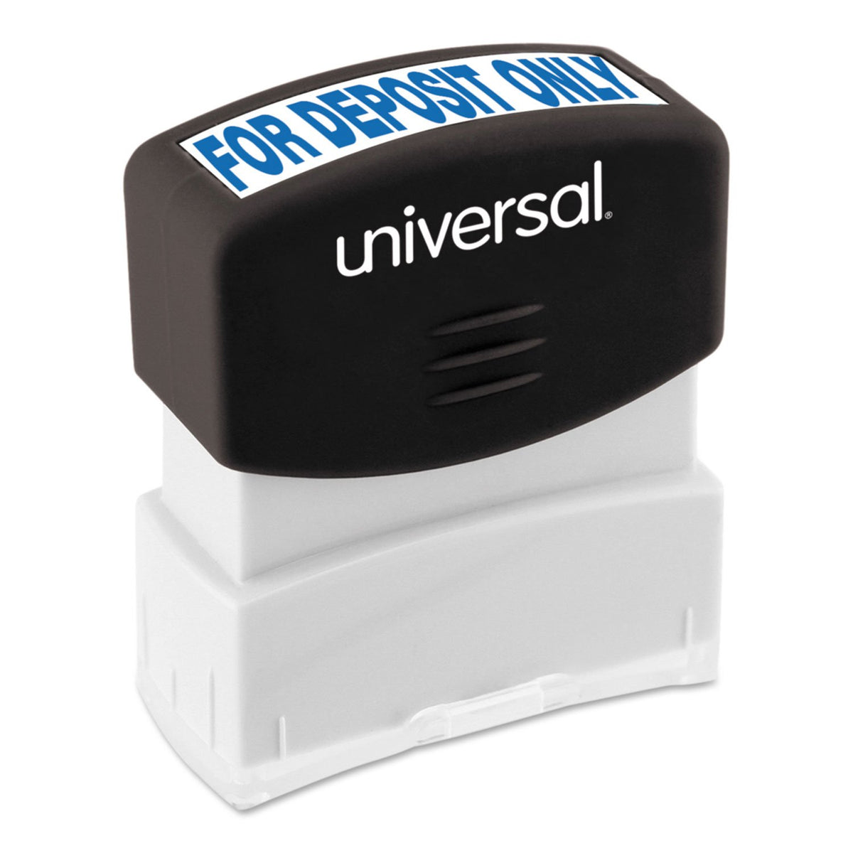 Universal UNV10056 Pre-Inked 1-Color FOR DEPOSIT ONLY Message Stamp - Blue