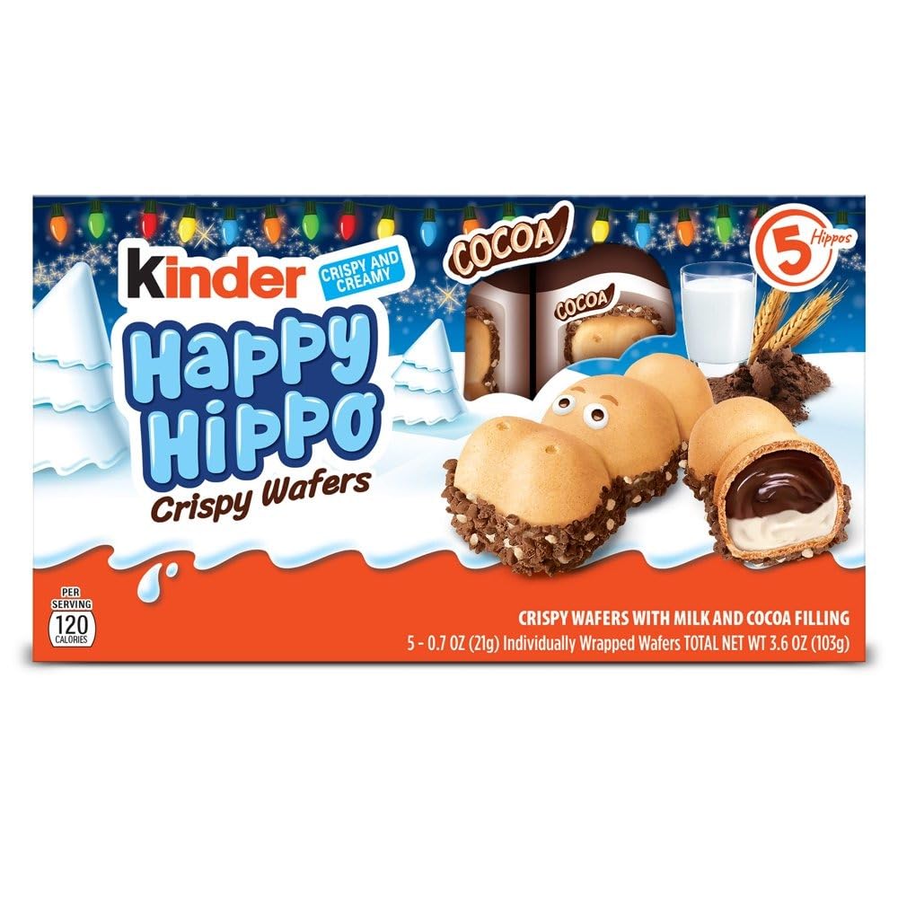Kinder Happy Hippo Cocoa Biscuits 3.62 oz each (4 Items Per Order)