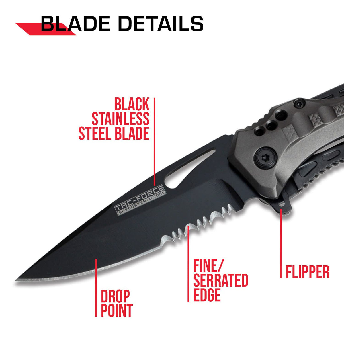 TAC Force TF-705GY Tactical Spring Assisted Knife 4.5"" Closed, Grey camo