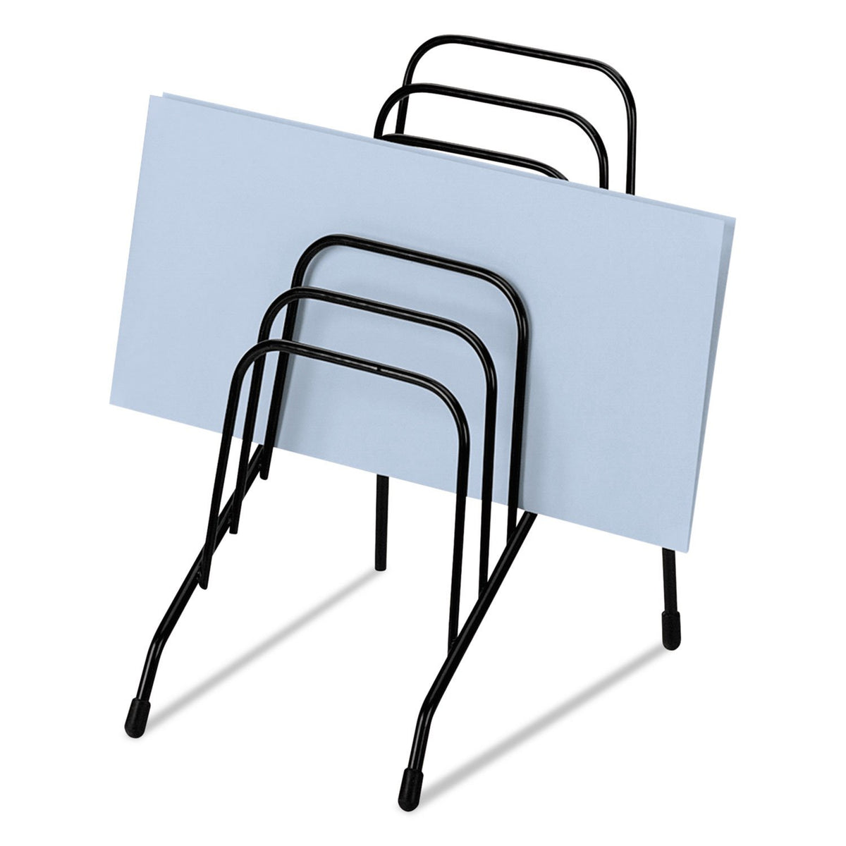 Fellowes Step File Junior Wire Organizer Rack, 6 Sections, Black (72613)