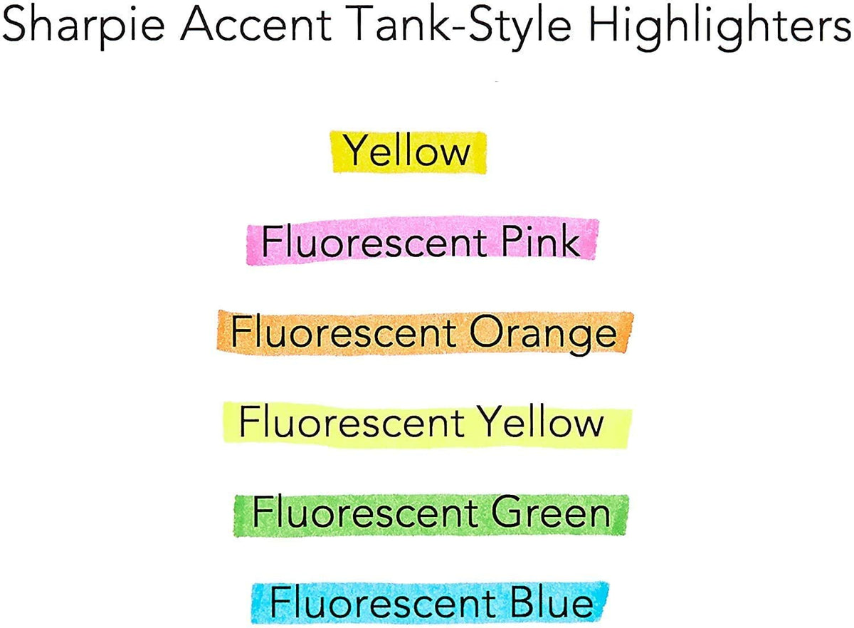 SHARPIE Tank Highlighters, Chisel Tip, Assorted Fluorescent, 20 Count (25018)