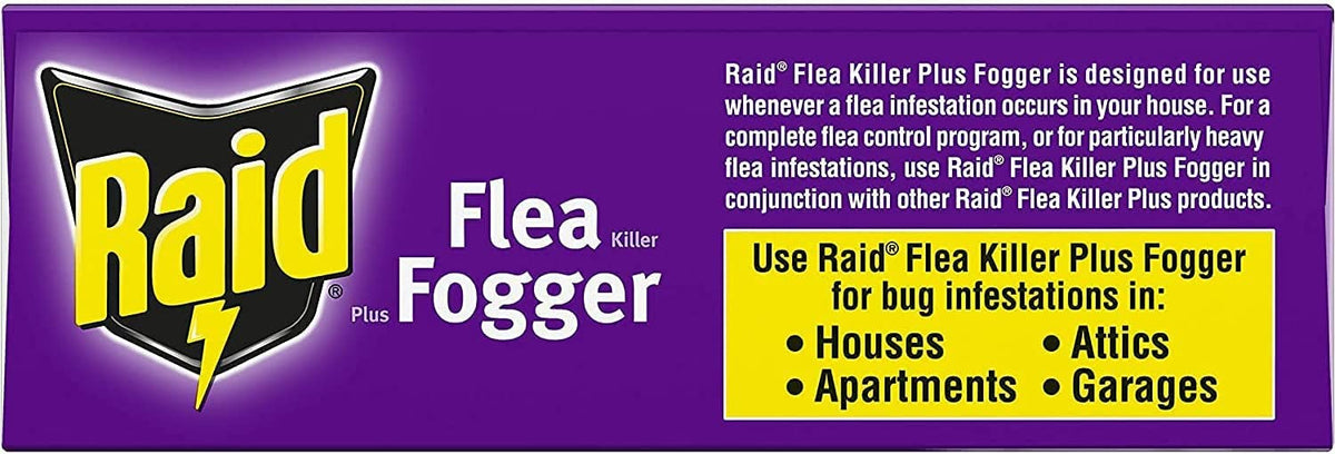 Raid Flea Flogger Plus Killer, Kills Fleas and Hatching Eggs 3 Count (Pack of 2)