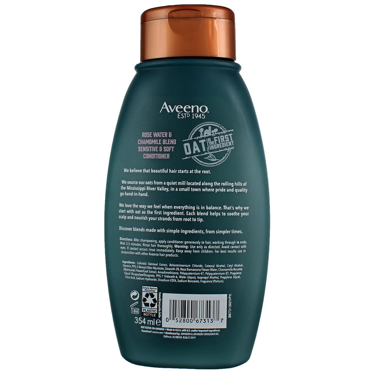 Aveeno Conditioner Rosewater & Chamomile Blend 12 Ounce (354ml) (6 Pack)