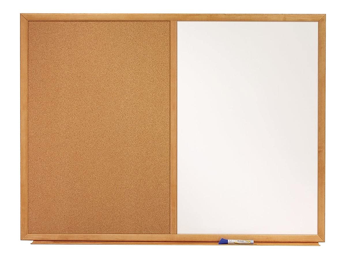 Quartet S553 Dry-erase/Cork Board, 3-Ft x2-Ft, Oak Frame