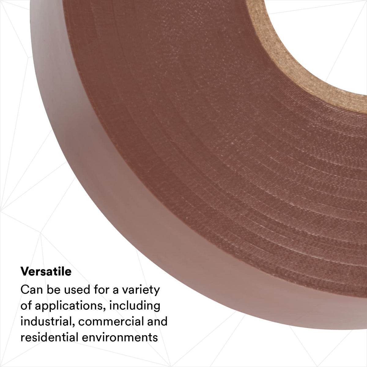 3M Scotch Vinyl Color Coding Electrical Tape 35, 3/4 in x 66 ft, Premium Grade, Flame Retardant, UV Resistant, Electrical and Mechanical Protection, Brown, 7 mil, 1 Roll