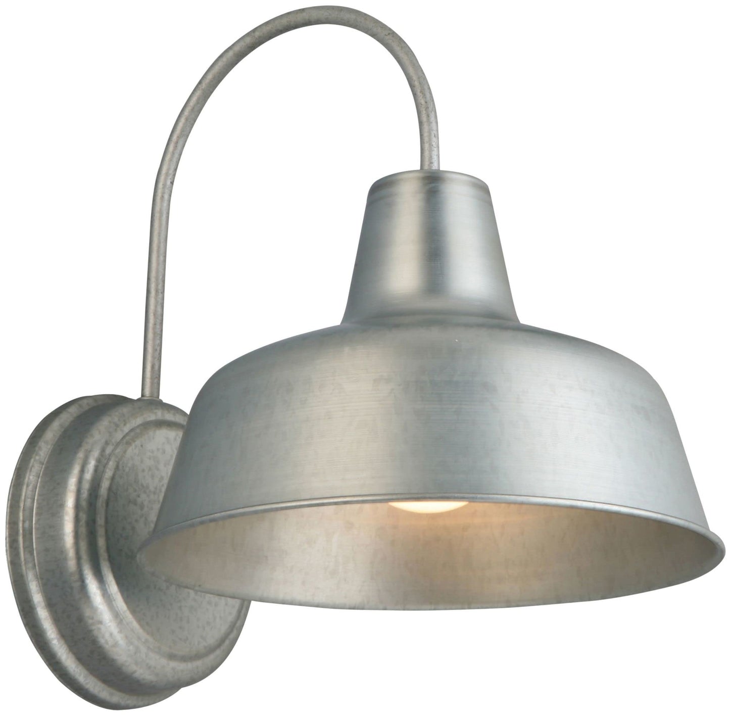Mason Barn Light 1 Indoor/Outdoor Wall Mount Modern Industrial Farmhouse Design House Light for Patio, Garage, Bathroom, Office, Kitchen, 8 inch, Galvanized, 520965