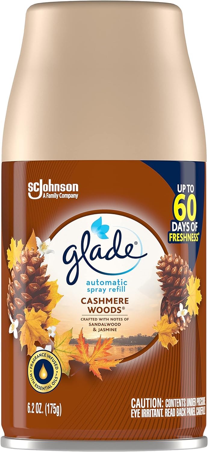 Glade Automatic Spray Variety Pack, 6.2 oz, Aqua Waves, Cashmere Woods & Clean Linen, 8 Ounce (Pack of 1)