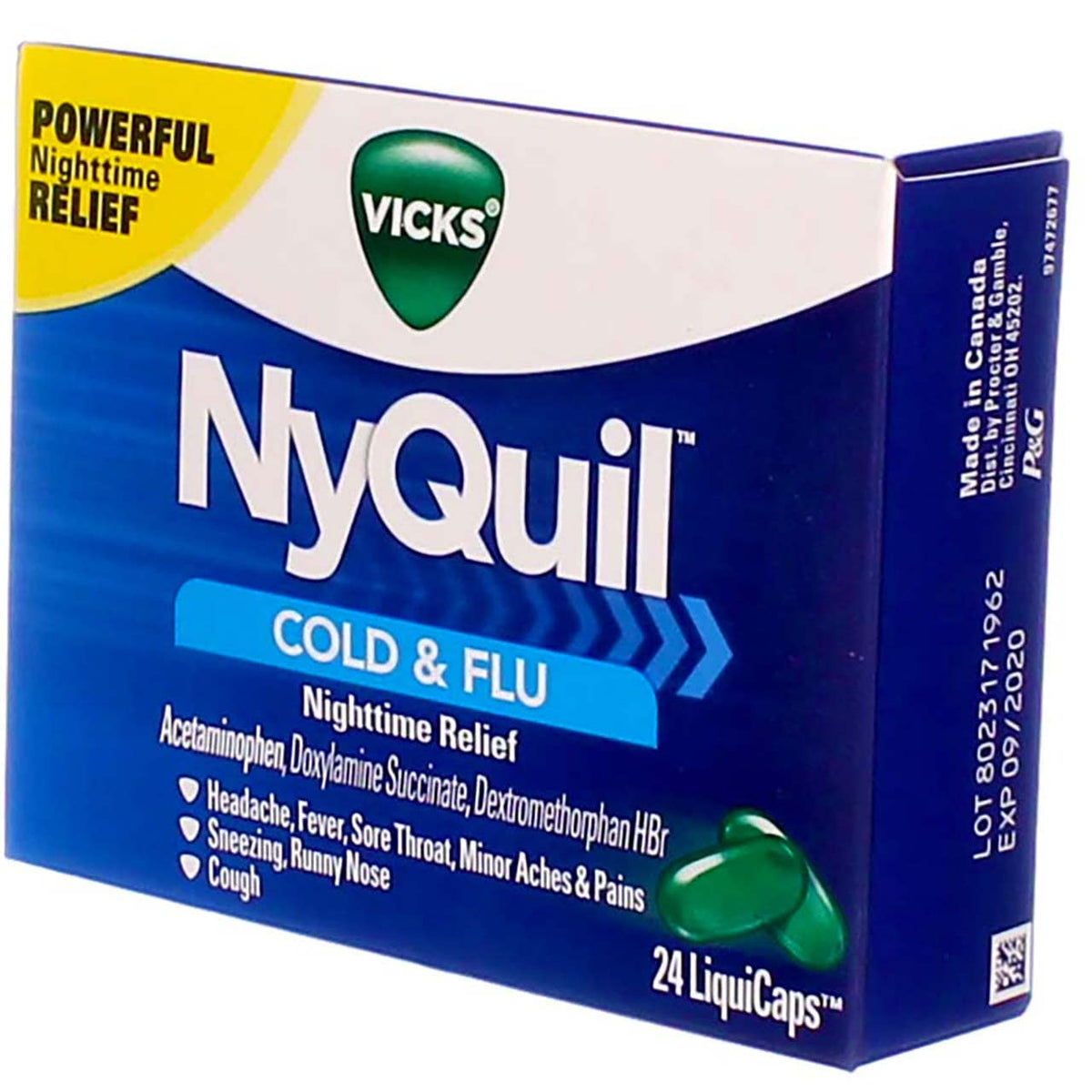 Vicks NyQuil Cold & Flu Nighttime Relief 24 LiquidCaps