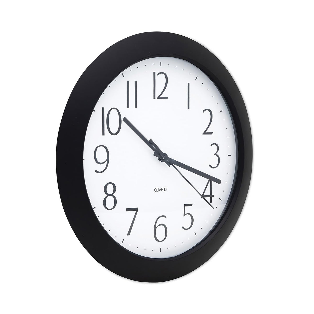 Universal UNV10451 12 in. Diameter Cordless Whisper Quiet Clock - Black