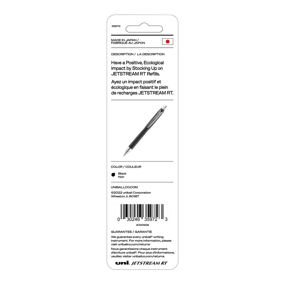 uniball Refill For Jetstream Rt Pens, Bold Conical Tip, Black Ink, 2/pack