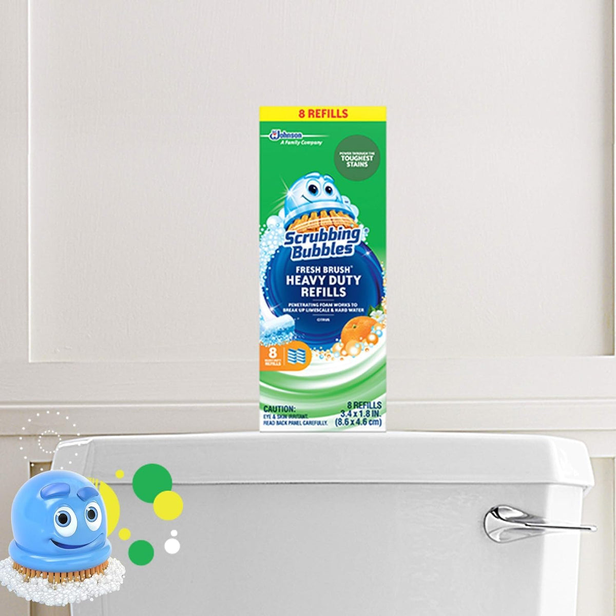 (2 Pack) Scrubbing Bubbles, Fresh Brush HEAVY DUTY Refills, 8 ct. ea.