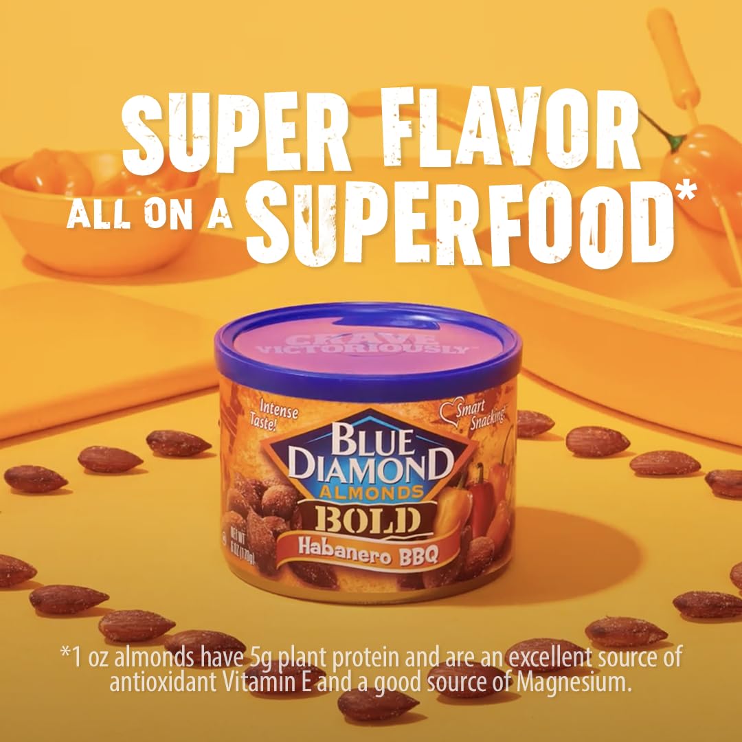 Blue Diamond Almonds, Bold Habanero BBQ, 6 Ounce