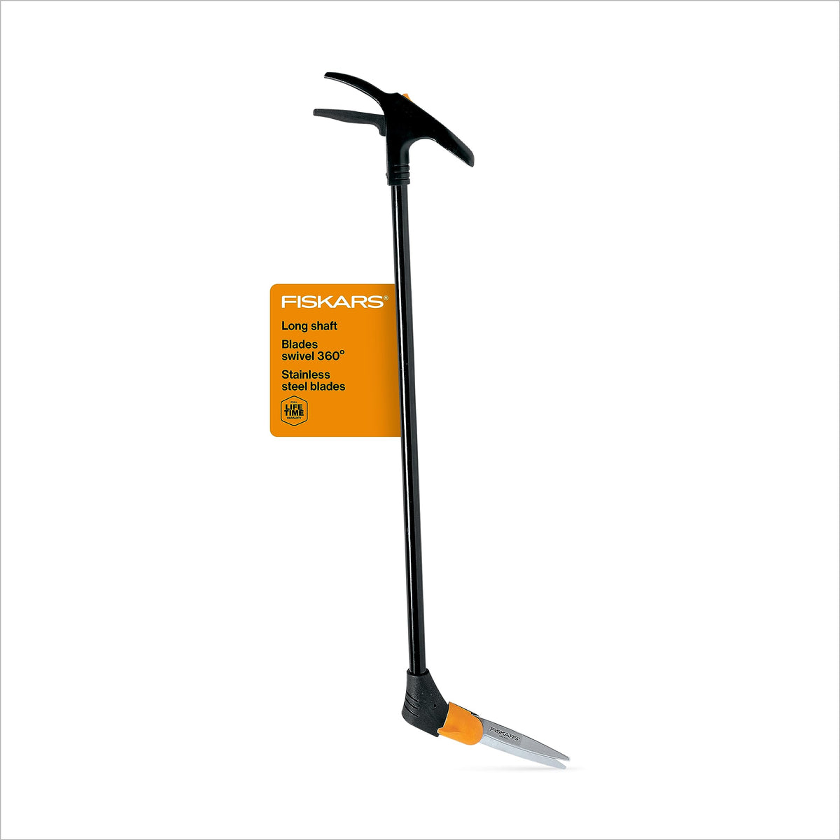 Fiskars Grass Shears, Long Handle, 36" Handle Lawn Shears for Trimming Grass while Standing, Lawn Cutter with 360-Degree Swivel Blade