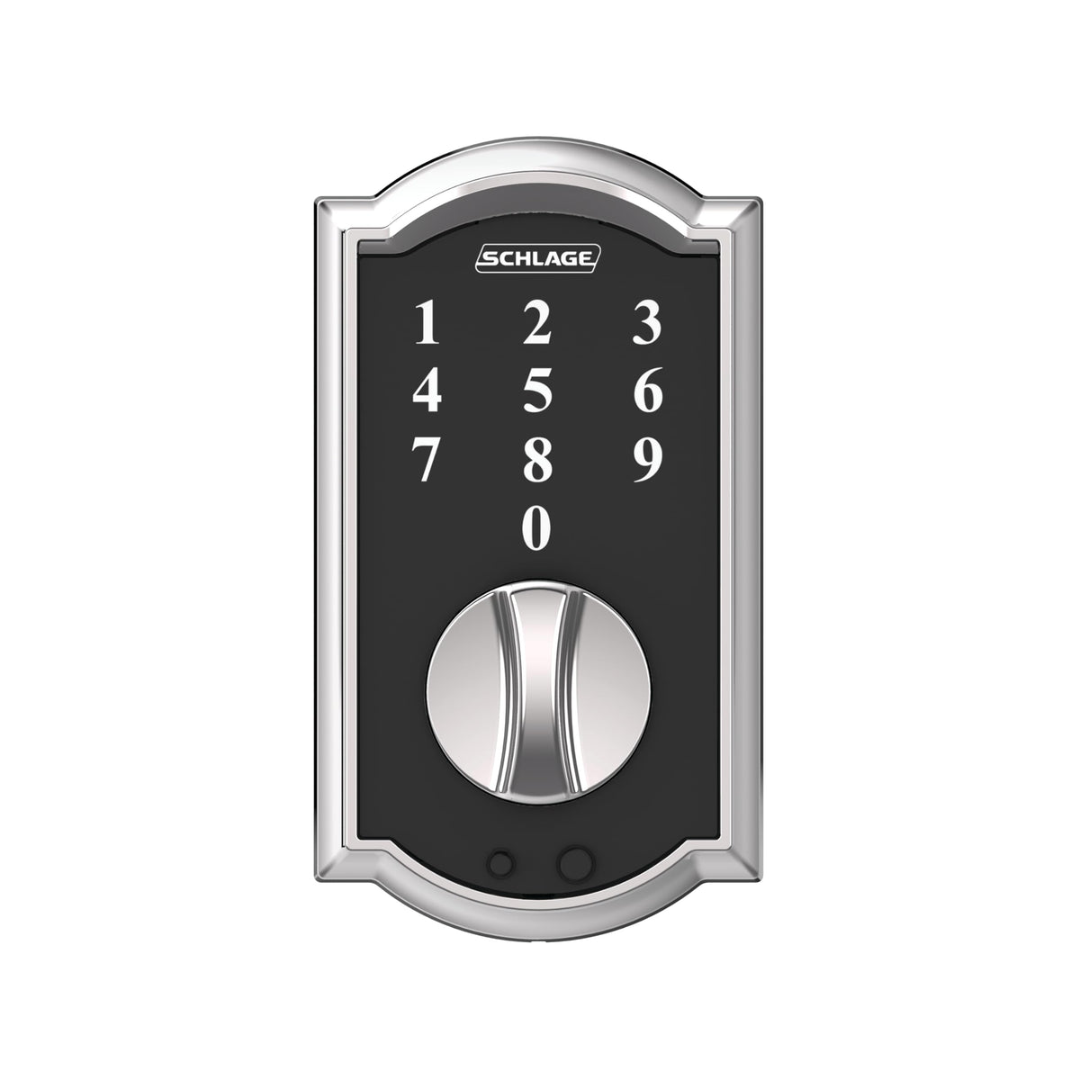 SCHLAGE BE375 CAM 625 Touch Keyless Touchscreen Electronic Deadbolt Lock, Bright Chrome