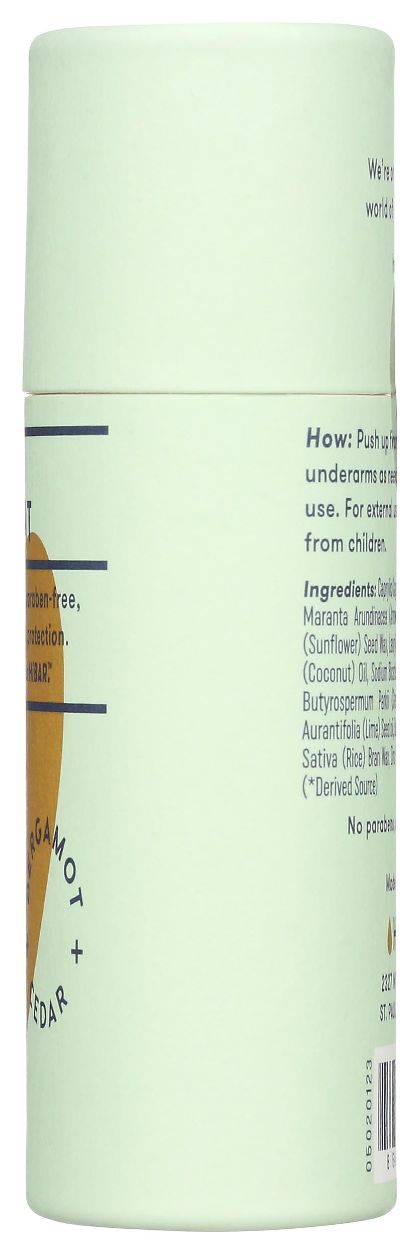 HiBAR Bergamot Cedar Deodorant, 2.25 OZ