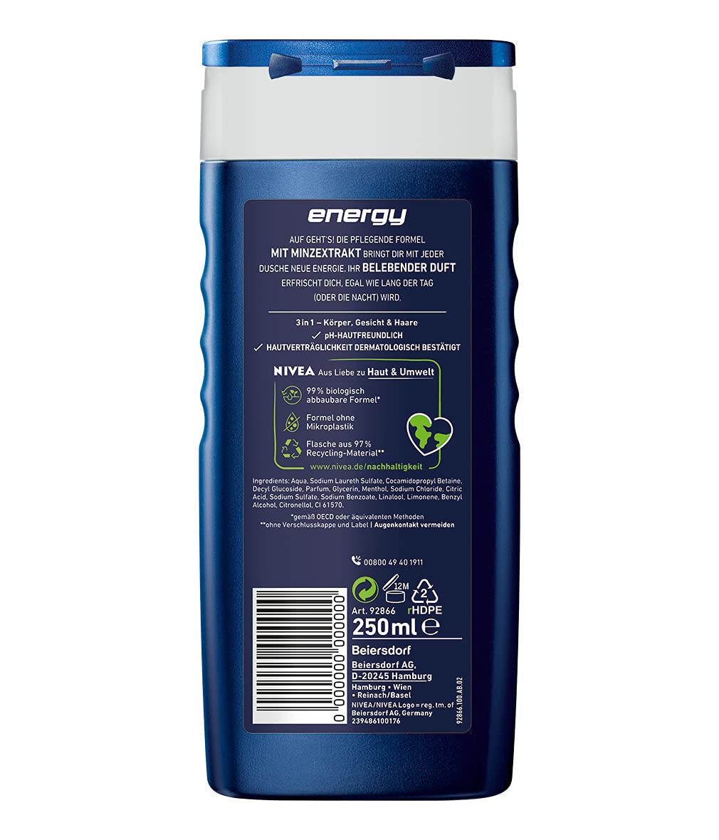 Nivea Men Energy Shower Gel, 250 ml