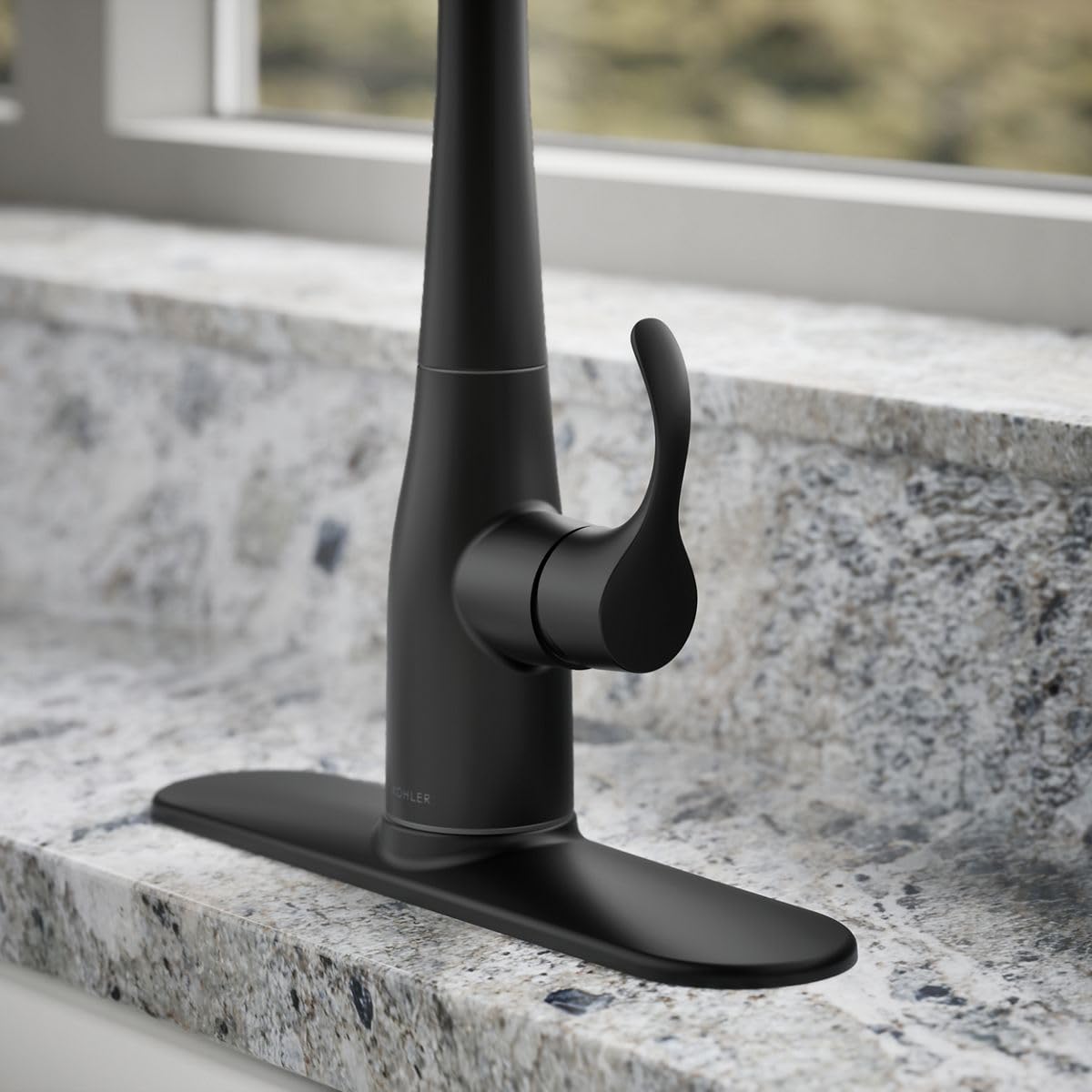 KOHLER K-597-BL Simplice Kitchen Faucet, Matte Black