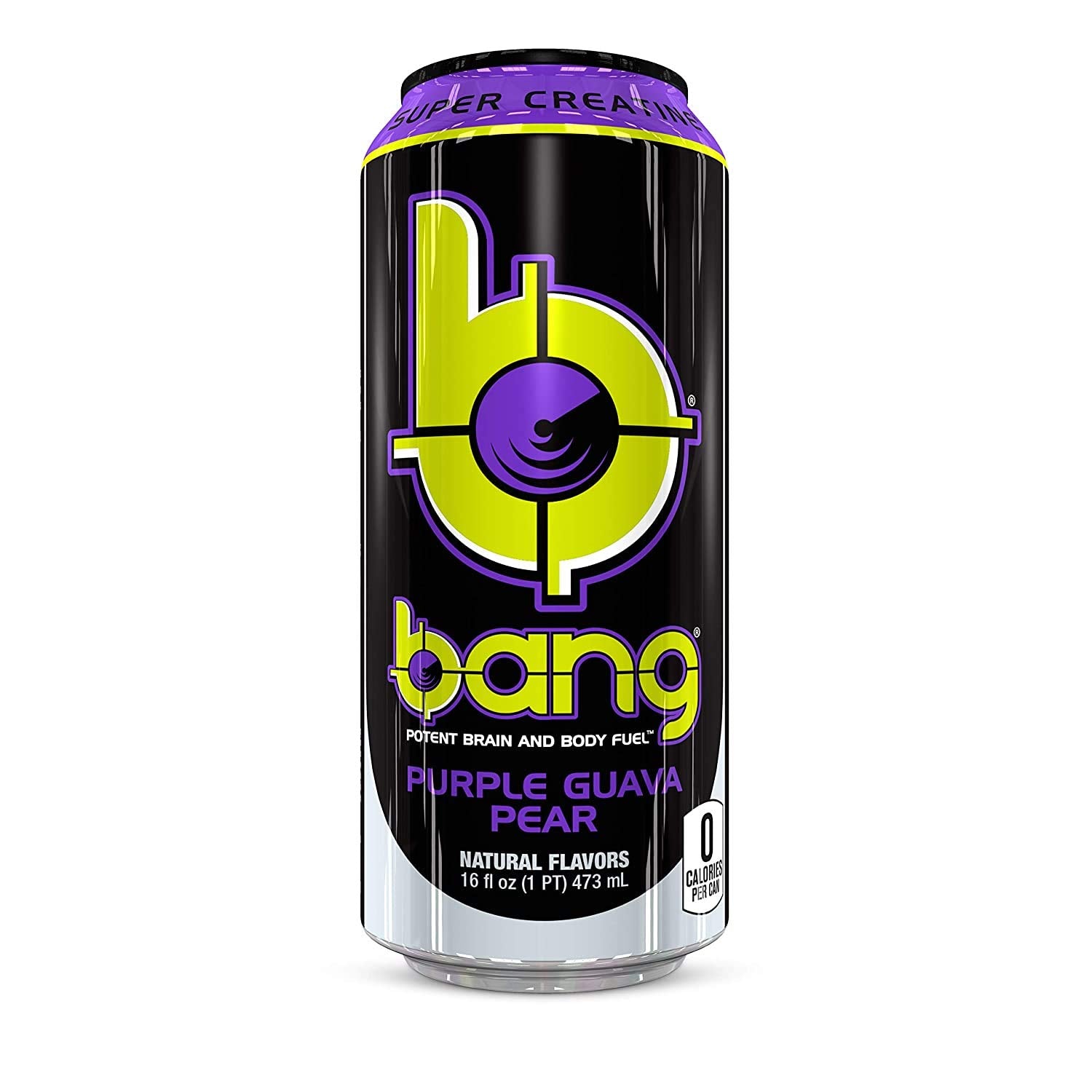 Bang Energy Purple Guava Pear, Sugar-Free Energy Drink, 16-Ounce (Pack of 12)