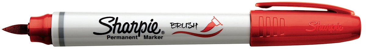 SHARPIE Permanent Markers, Brush Tip, Assorted, 12 Pack
