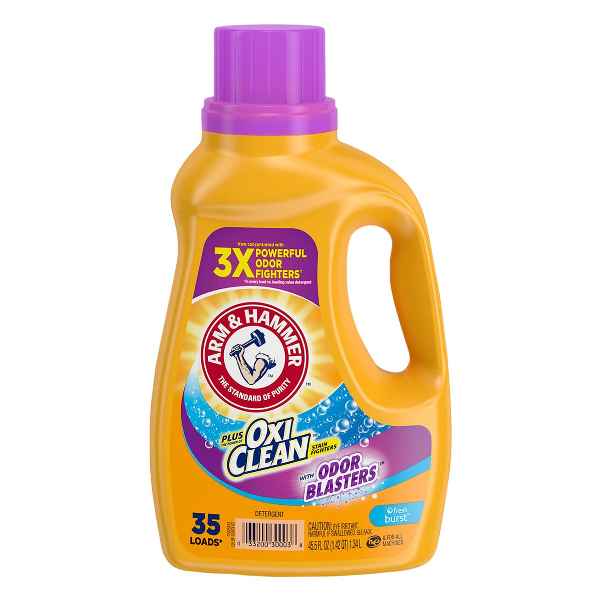 Arm & Hammer, Plus Oxiclean Odor Blasters Fresh Burst, 35 Loads Liquid Laundry Detergent, 45.5 Fl Oz