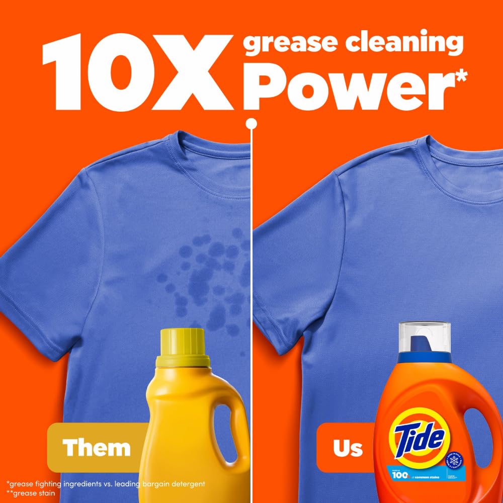 Tide Liquid Laundry Detergent, Clean Breeze Scent, 80 fl oz, 64 Loads, Boosted Clean Even in Cold Water with Concentrated Washing Soap