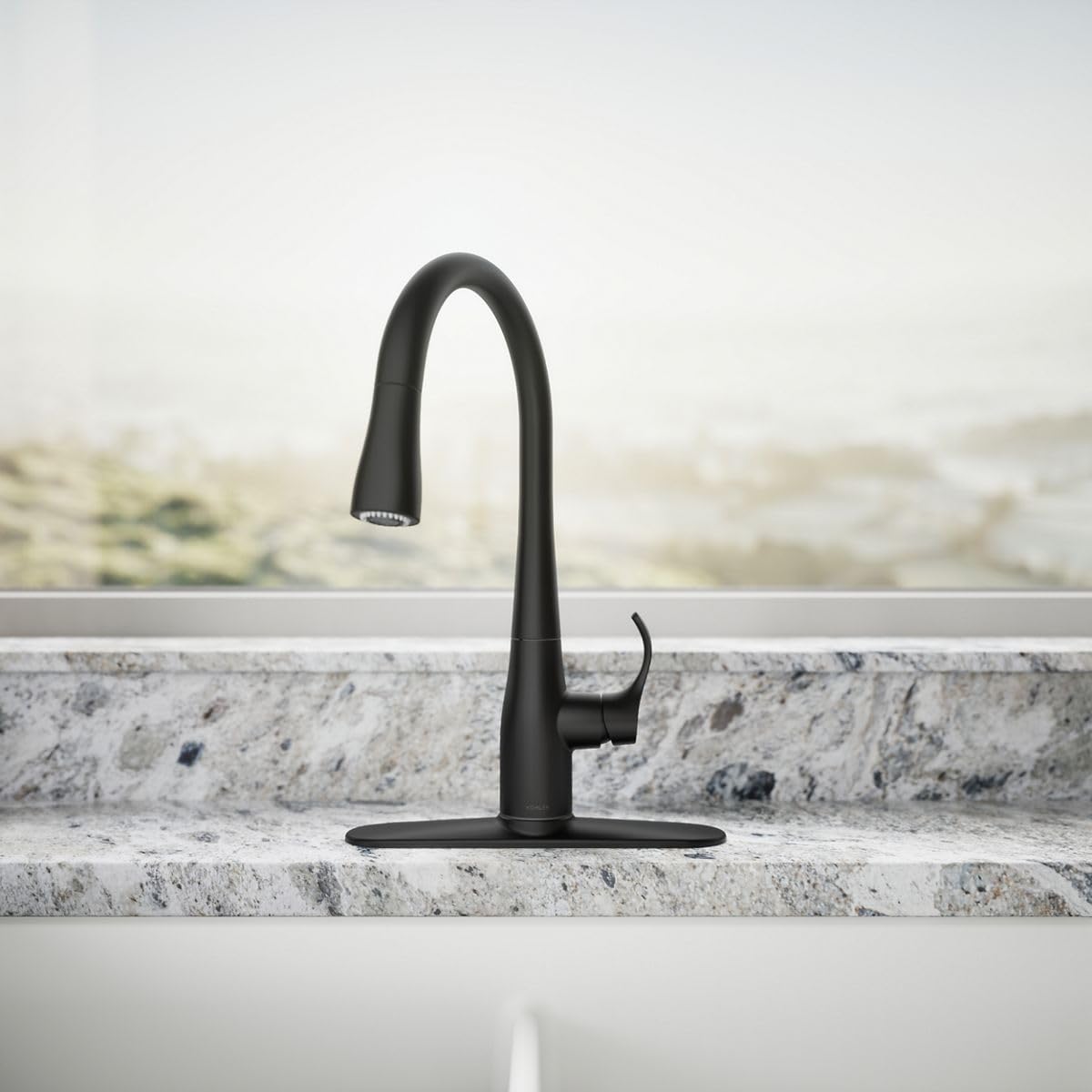 KOHLER K-597-BL Simplice Kitchen Faucet, Matte Black