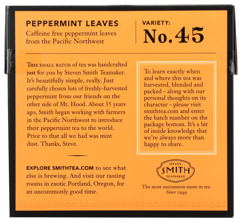 Smith Teamaker Herbal Tea, Peppermint, 15 Count