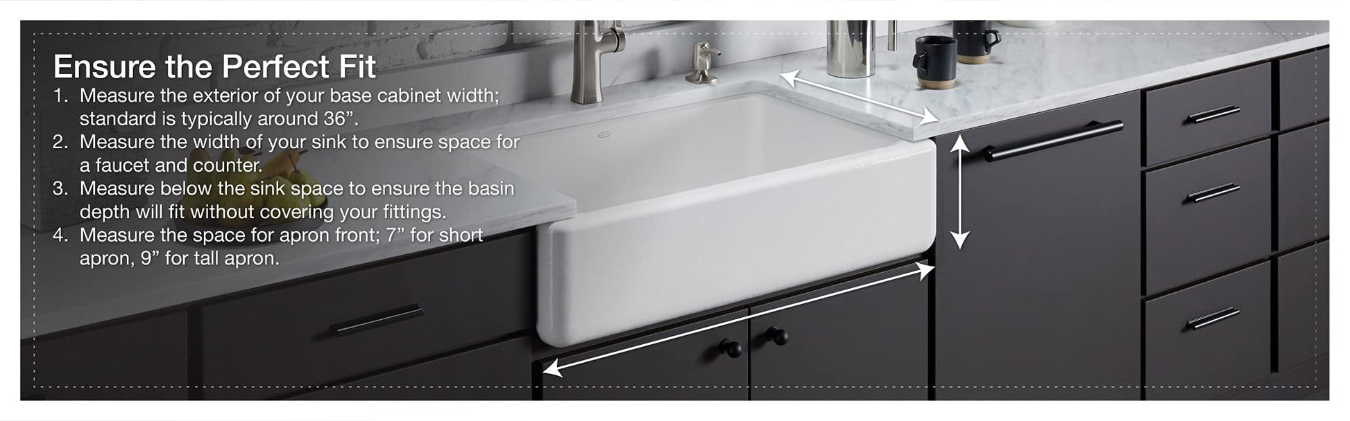 Kohler 6426-0 Whitehaven® Smart Divide® 35-1/2" undermount double-bowl farmhouse kitchen sink with short apron, White