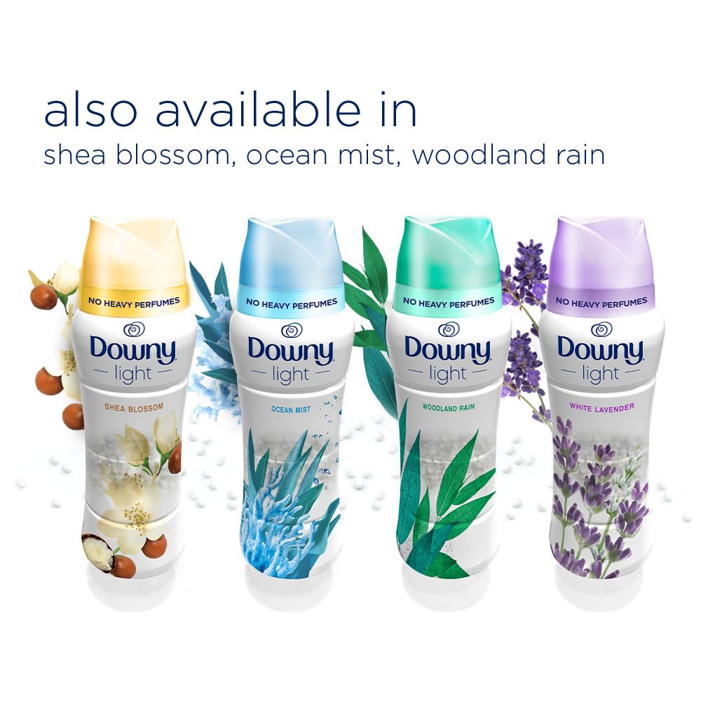 Downy Light Laundry Scent Booster Beads for Washer, Shea Blossom, 24 oz, with No Heavy Perfumes