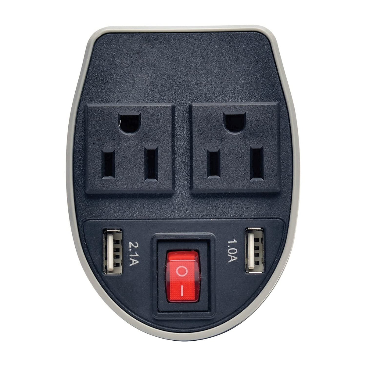 Tripp Lite 200W Car Power Inverter with 2 Outlets & 2 USB Charging Ports, Cup Holder Design, Auto Inverter (PV200CUSB),Gray