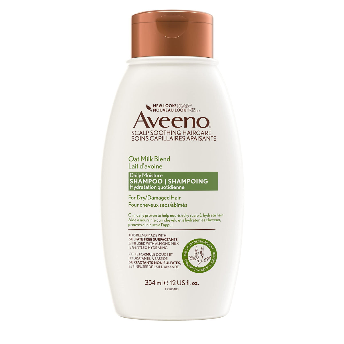 Aveeno Scalp Soothing Oat Milk Blend Shampoo, Fresh, 12 Fl Oz